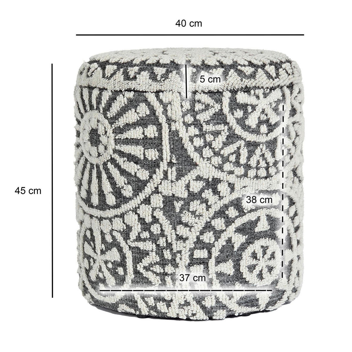HOCKER Grau  - Grau, Design, Textil (40/45/40cm) - MID.YOU