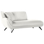 CHAISELONGUE in Feincord Creme  - Creme/Schwarz, Design, Textil/Metall (190/90/95cm) - Carryhome