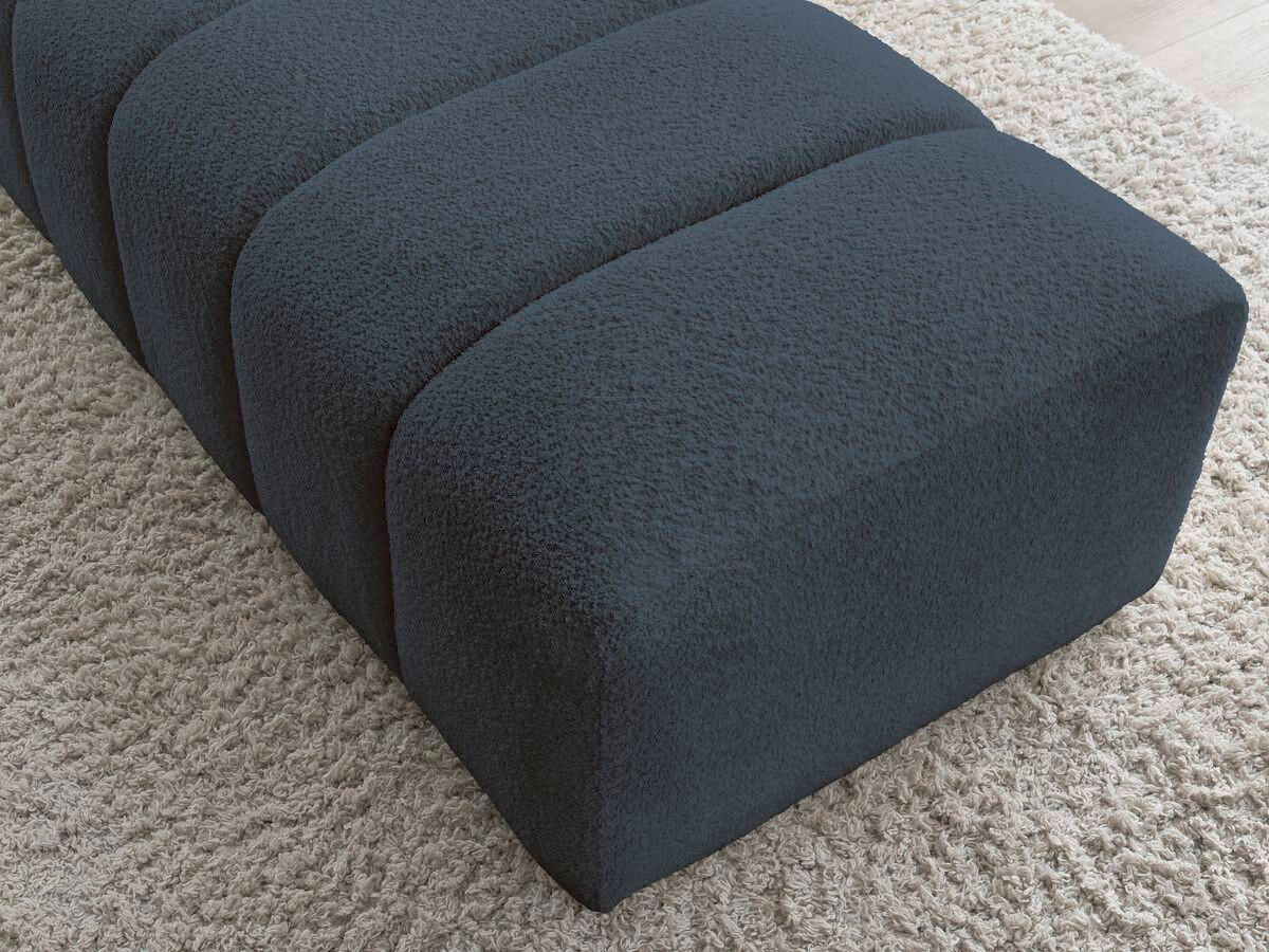 HOCKER ANNECY Bouclé Dunkelblau  - Schwarz/Dunkelblau, MODERN, Kunststoff/Textil (146/45/68cm)