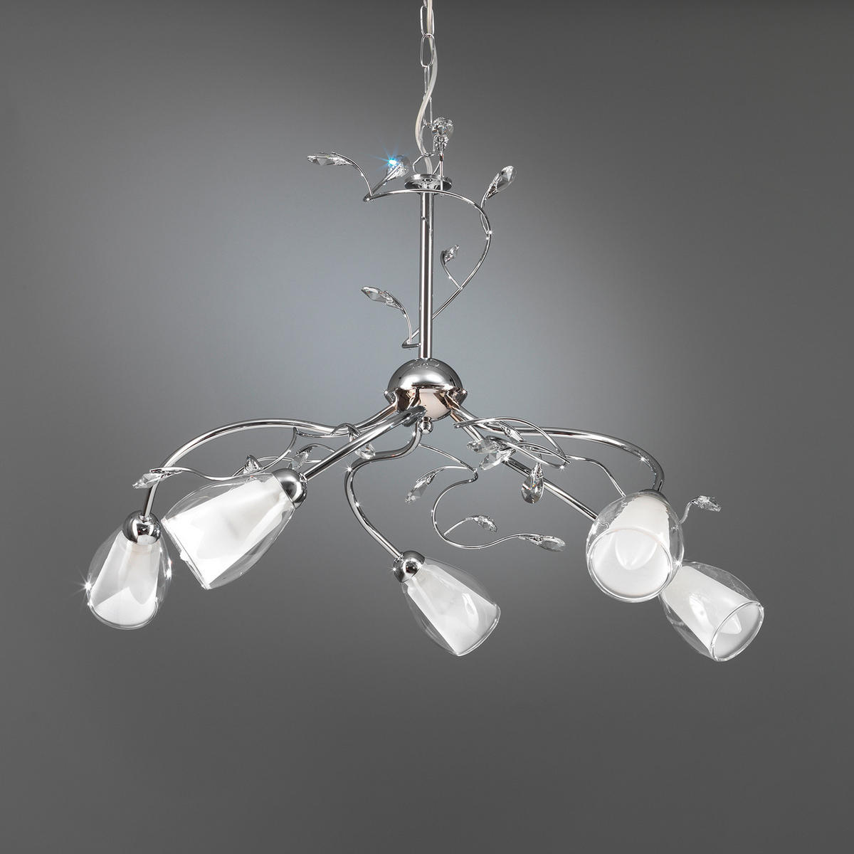 KRONLEUCHTER 80/80/110 cm   - Chromfarben, Basics, Glas/Metall (80/80/110cm)