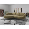 ECKSOFA ZOE E Olivgrün Chenille  - Schwarz/Olivgrün, KONVENTIONELL, Textil/Metall (199/309cm) - Sit & More
