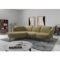 ECKSOFA ZOE E Olivgrün Chenille  - Schwarz/Olivgrün, KONVENTIONELL, Textil/Metall (199/309cm) - Sit & More