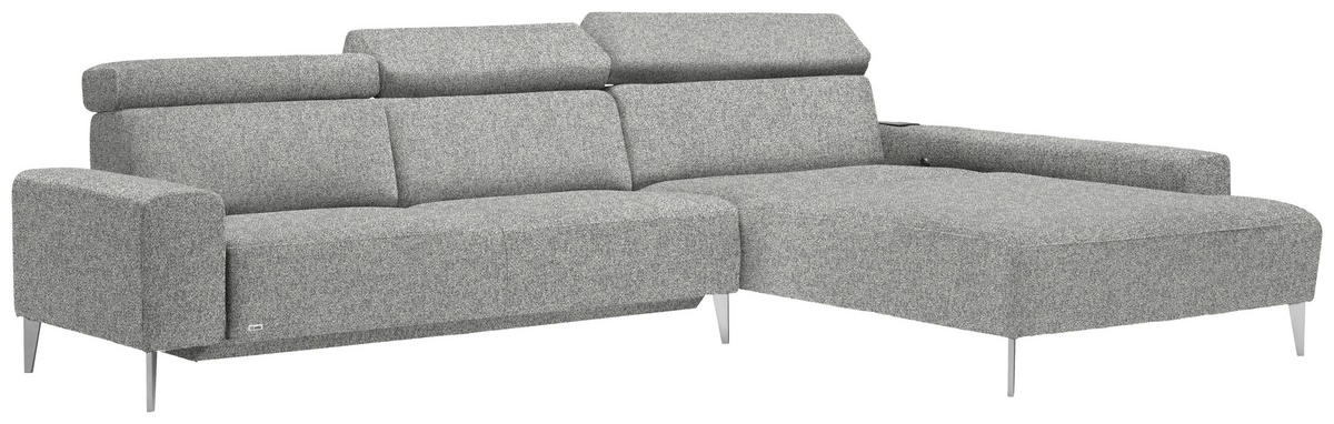 ECKSOFA  in Mikrovelours Naturfarben  308/205 cm  - Alufarben/Naturfarben, Design, Textil (308/205cm) - Sedda