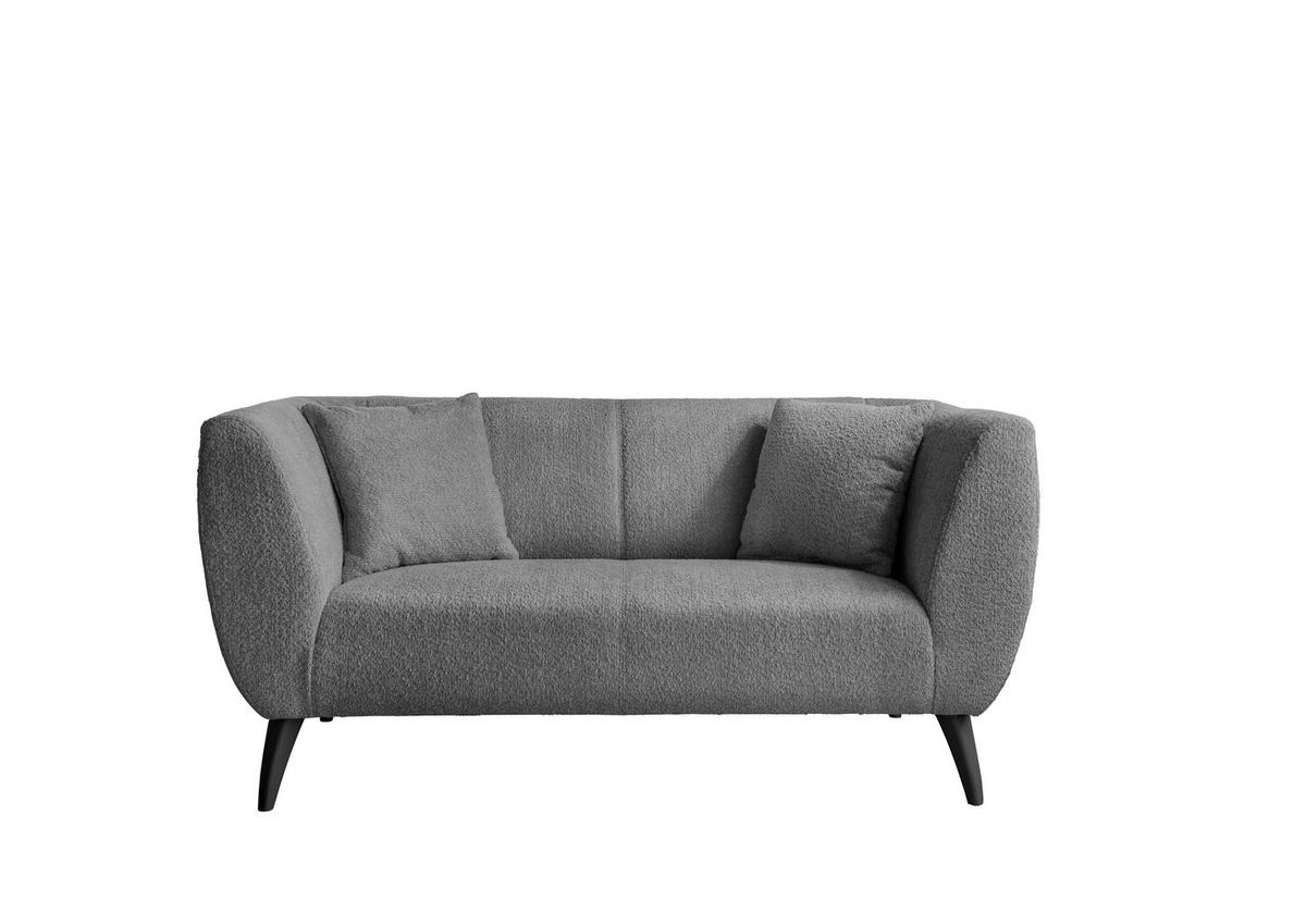 2-SITZER-SOFA in Bouclé Anthrazit  - Anthrazit/Schwarz, Modern, Holz/Textil (172/83/88cm) - MID.YOU