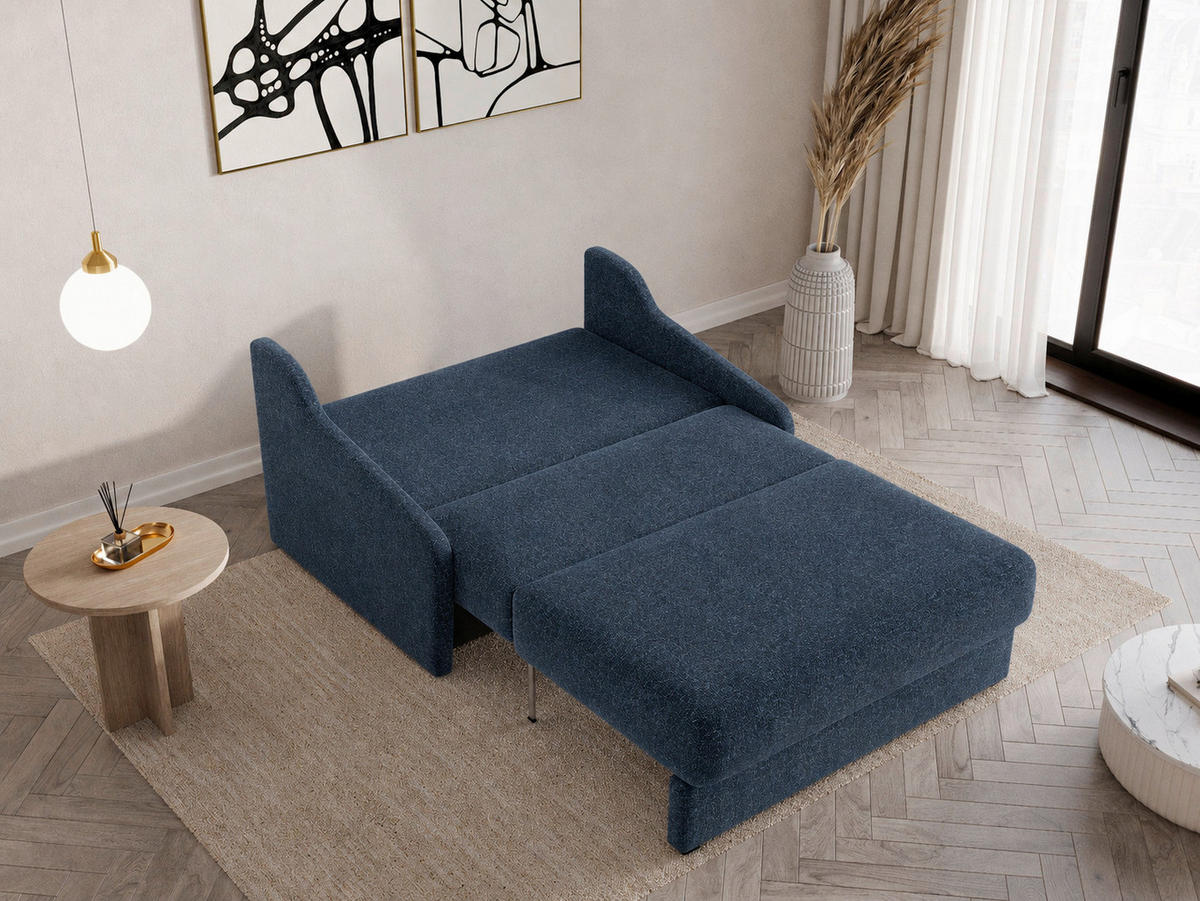 SCHLAFSOFA Dunkelblau  - Schwarz/Dunkelblau, Design, Kunststoff/Textil (136/86/113cm) - MID.YOU