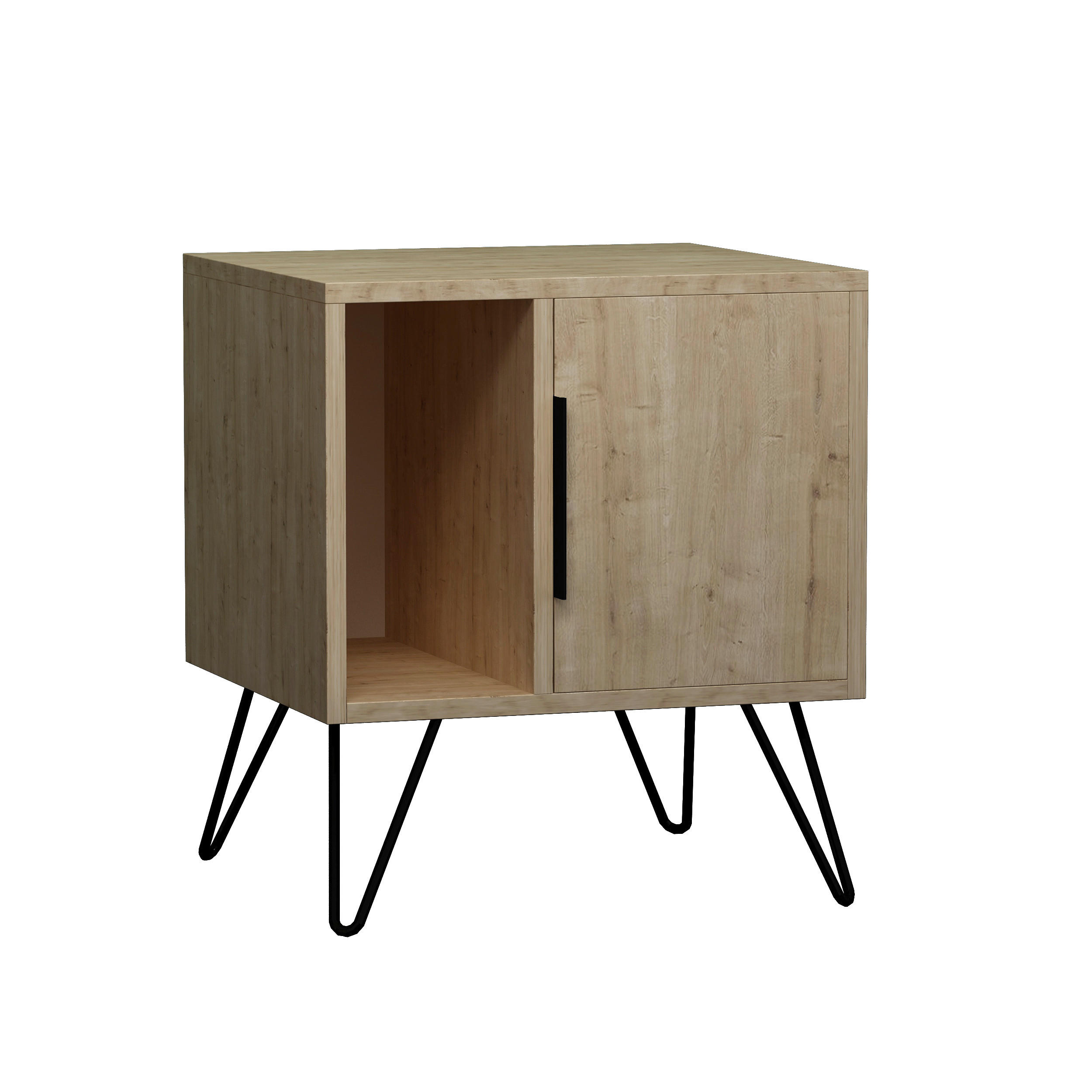 SÄNGBORD i ekfärgad  - ekfärgad, Design, metall/trämaterial (50/60/42cm) - Livetastic