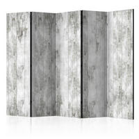 PARAVENT mit 5  Flügel - Hellgrau/Weiß, Basics, Holz/Textil (225/172/3cm) - artgeist