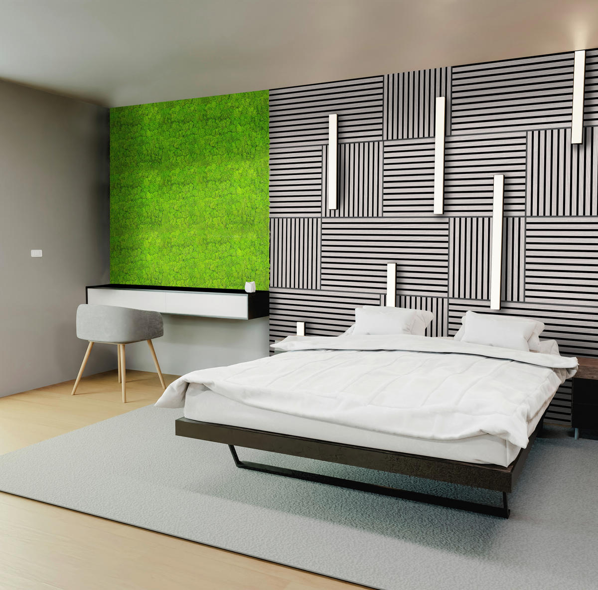 AKUSTIKPANEEL Modular Wall System Moos 52/52/4 cm  - Hellgrün, KONVENTIONELL, Naturmaterialien (52/52/4cm) - Jangal