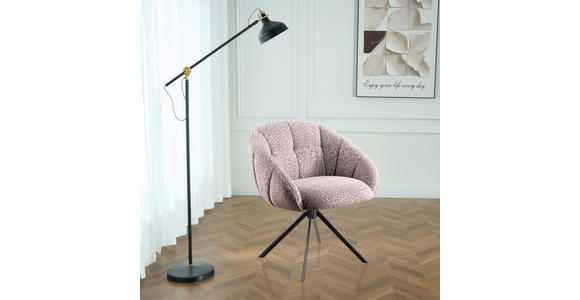 ARMLEHNSTUHL  Sitzfläche 360° drehbar Webstoff  - Beige/Hellgrau, Design, Textil/Metall (64/84/65cm) - Novel