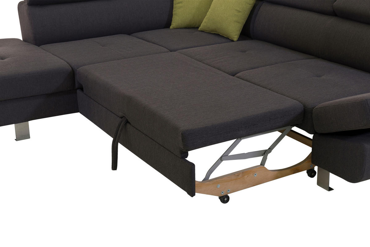 UGAONA GARNITURA antracit  - boja hroma/zelena, Dizajnerski, tekstil/metal (229/270cm) - Xora