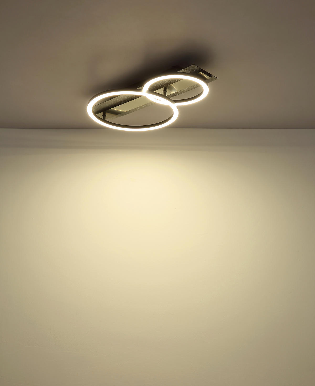 LED-DECKENLEUCHTE 48,2/30/8,8 cm   - Silberfarben/Schwarzchrom, Design, Kunststoff/Metall (48,2/30/8,8cm) - Globo