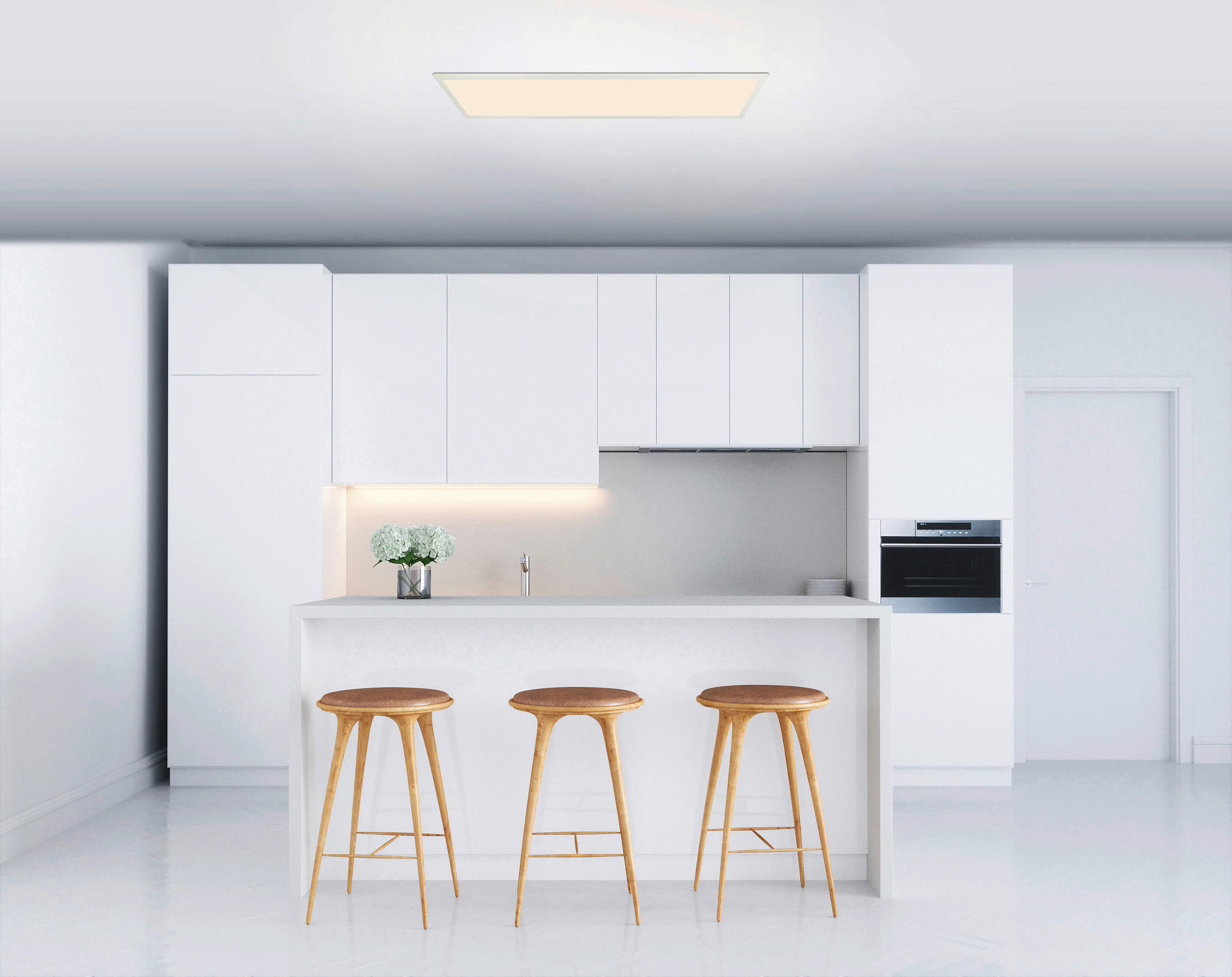 LED-DECKENLEUCHTE 40 W    120/30/5,3 cm  - Weiss/Opal, Design, Kunststoff/Metall (120/30/5,3cm) - Novel