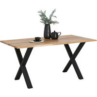 ESSTISCH in Holz, Metall 160/90/75 cm  - Wildeiche/Schwarz, Lifestyle, Holz/Metall (160/90/75cm) - Landscape