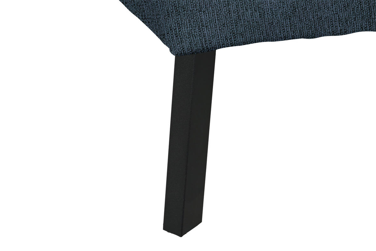 ECKSOFA in Webstoff Blau  - Blau/Schwarz, Design, Textil/Metall (280/205cm) - MID.YOU