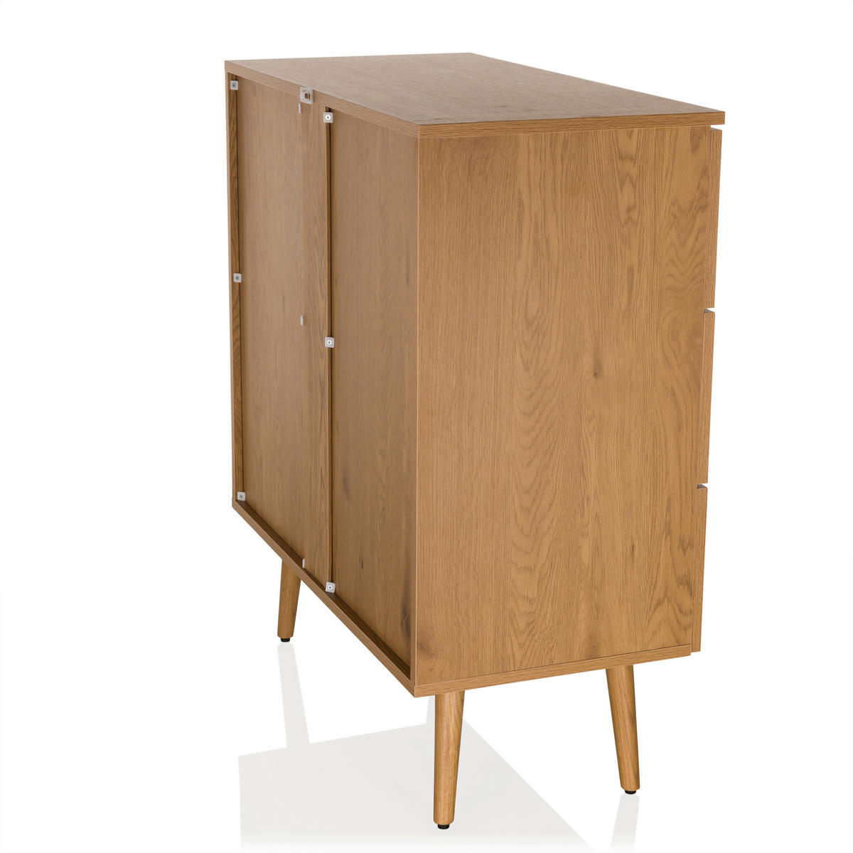 BYRÅ 80/90/40 cm  - svart/ekfärgad, Modern, trämaterial (80/90/40cm) - MID.YOU