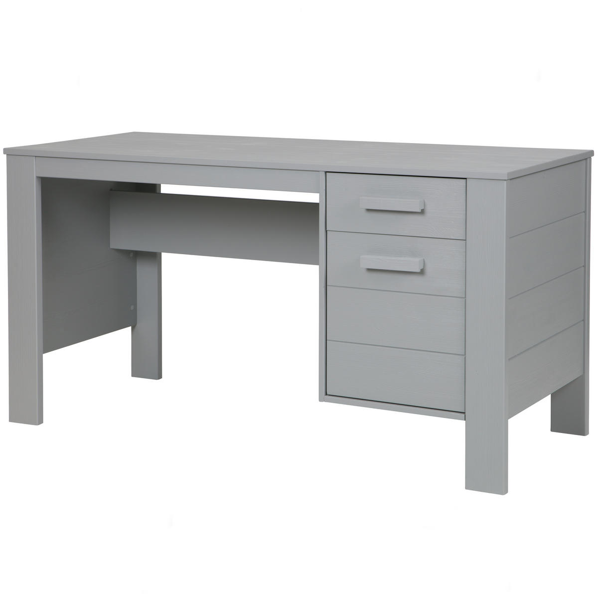SCHREIBTISCH 141/59/74 cm, Grau, Stauraum  - Grau, Design, Holz (141/59/74cm) - Livetastic