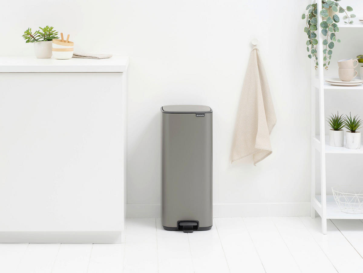KANTA SA PAPUČICOM  30 l   - antracit/platinasta, Dizajnerski, metal/plastika (28,8/64,7/35,8cm) - Brabantia