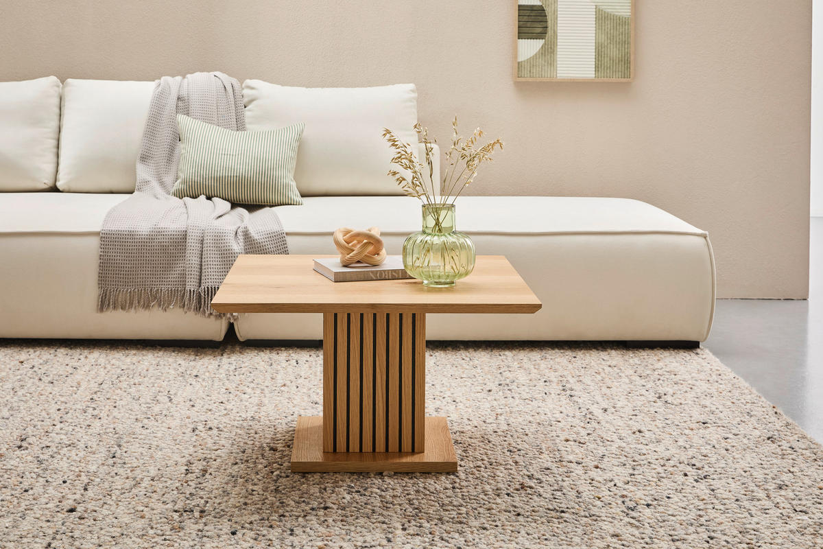 COUCHTISCH Eiche furniert 70/70/44 cm quadratisch Eichefarben  - Eichefarben, Natur, Holz/Holzwerkstoff (70/70/44cm) - Stylife