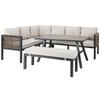 LOUNGEGARNITUR 16-teilig  - Anthrazit/Beige, Design, Kunststoff/Textil (195/242cm) - Amatio