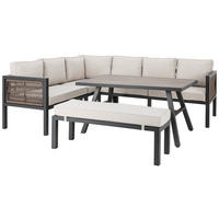 LOUNGEGARNITUR 16-teilig  - Anthrazit/Beige, Design, Kunststoff/Textil (195/242cm) - Amatio