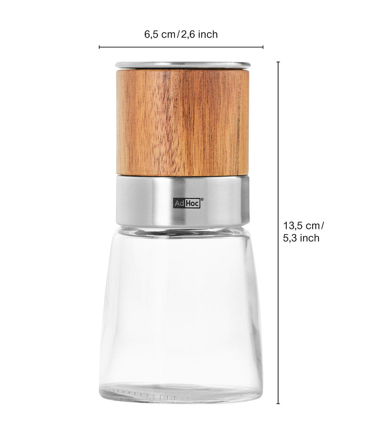 SALZ- ODER PFEFFERMÜHLE AKASIA  - Akaziefarben, Basics, Holz/Keramik (6,5/13,5cm) - AdHoc
