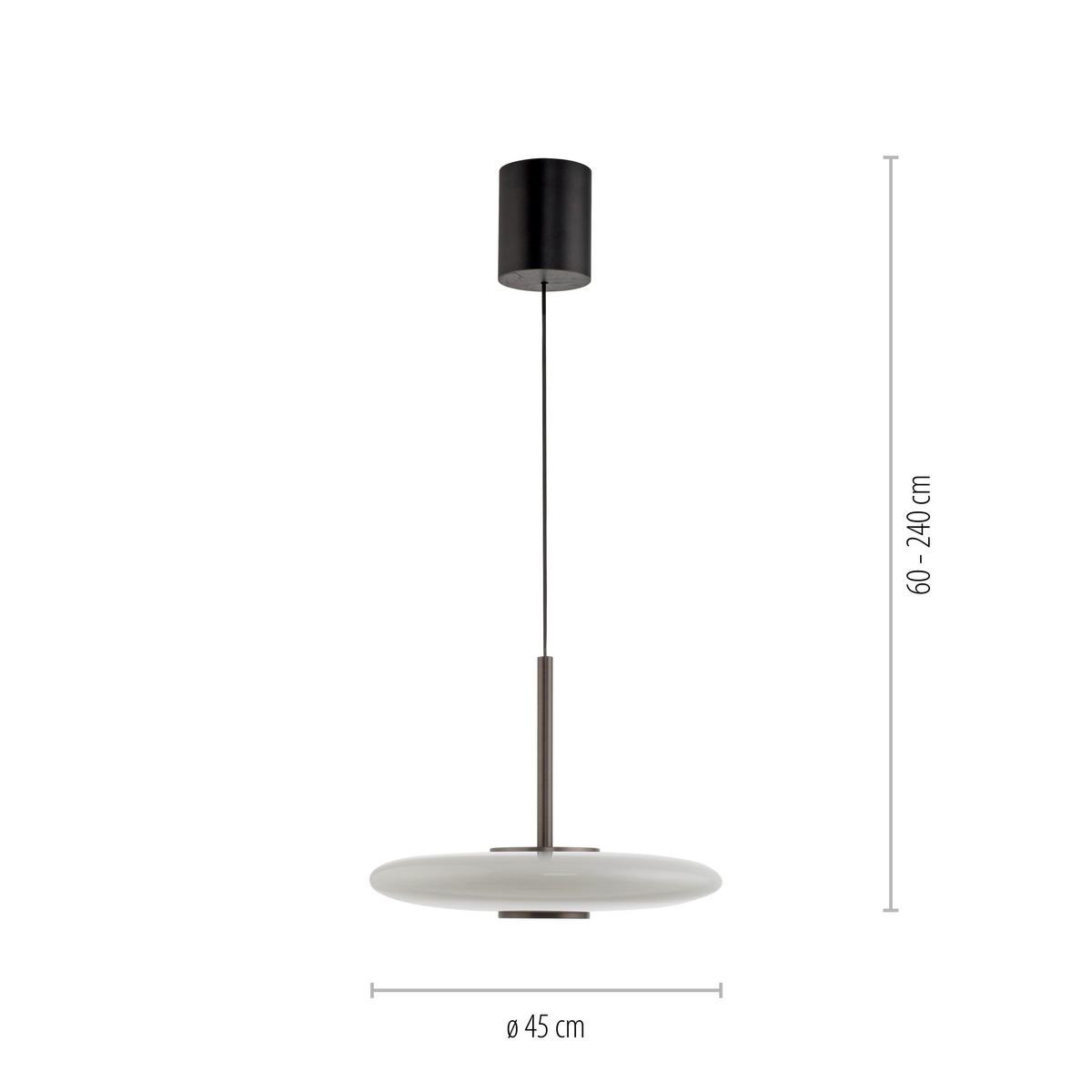 LED-HÄNGELEUCHTE 45/45/240 cm   - Braun, Design, Glas/Kunststoff (45/45/240cm) - Neuhaus PURE