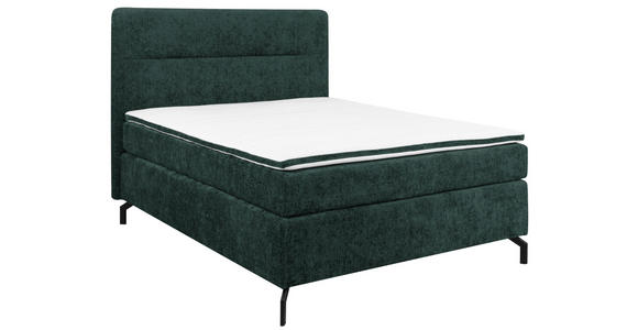 BOXSPRINGBETT 140/200 cm in Dunkelgrün - Dunkelgrün/Schwarz, Design, Textil/Metall (140/200cm) - Esposa