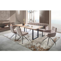 SITZBANK 217/85/69 cm Cord Taupe Metall  - Taupe/Schwarz, Design, Textil/Metall (217/85/69cm) - Musterring