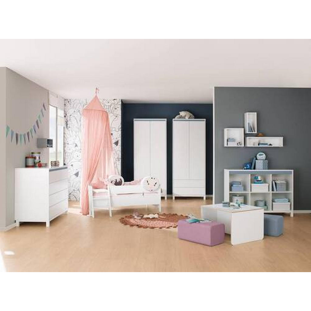 Thumbnail - Paidi Sideboard Olli Sideboard, Weiß, Blau, Holzwerkstoff, 3 Fächer, 123.5x87.9x40.1 cm, Goldenes M, Blauer Engel, Wohnz...