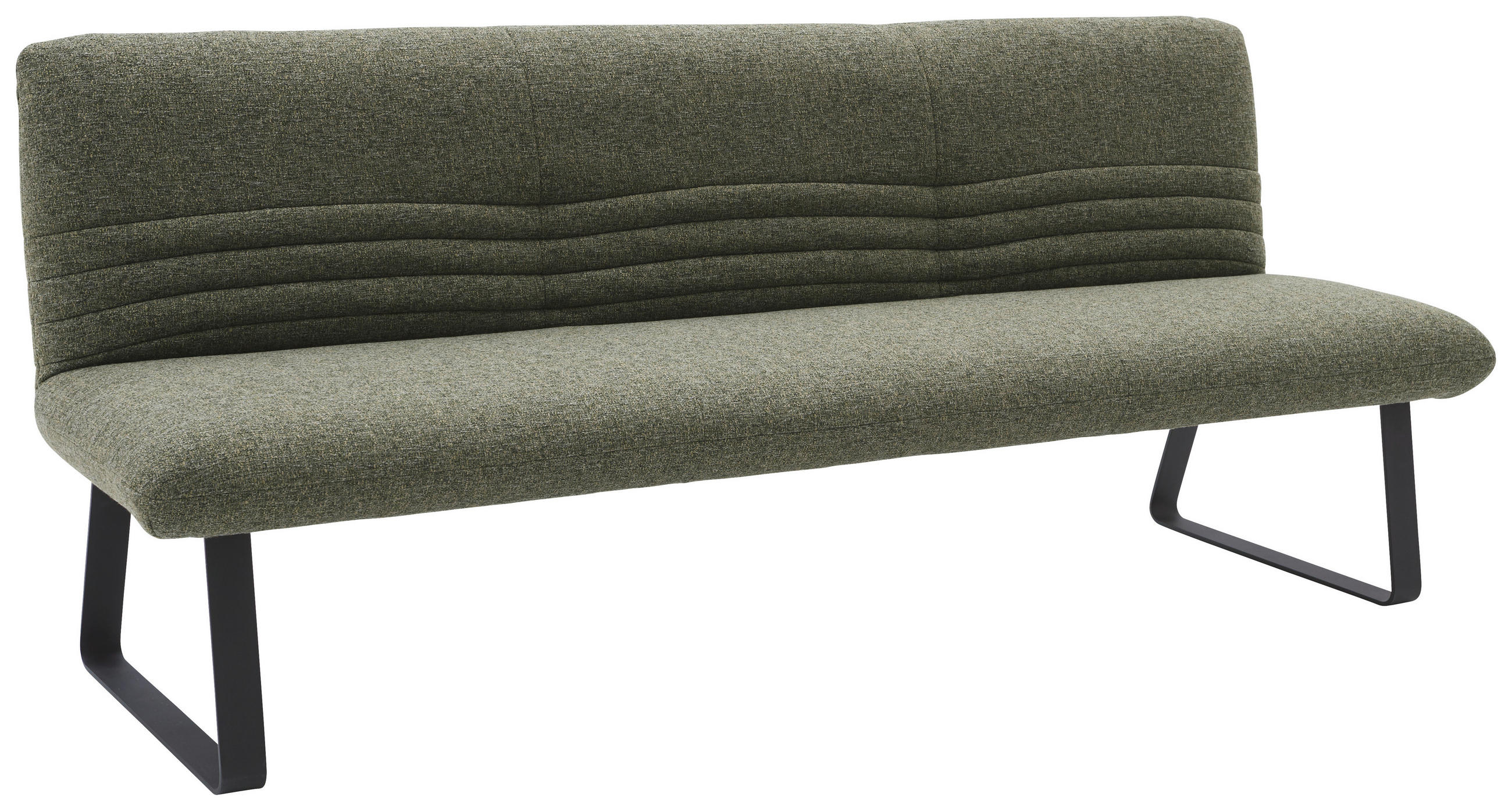 SITZBANK 221/90/70 cm  in Dunkelgrün  - Dunkelgrün/Schwarz, Design, Textil/Metall (221/90/70cm) - Dieter Knoll