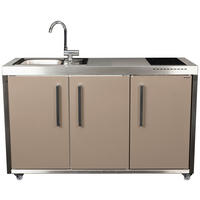 OUTDOORKÜCHE - Sandfarben/Edelstahlfarben, Basics, Metall (157/98/62cm)