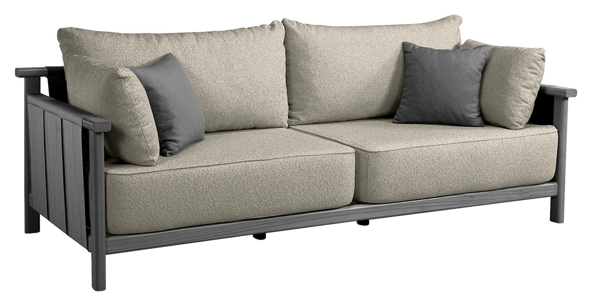 2-SITZER-SOFA Mari in Flachgewebe Anthrazit, Taupe  - Taupe/Anthrazit, ROMANTIK / LANDHAUS, Holz/Textil (219/83/98cm) - Dieter Knoll