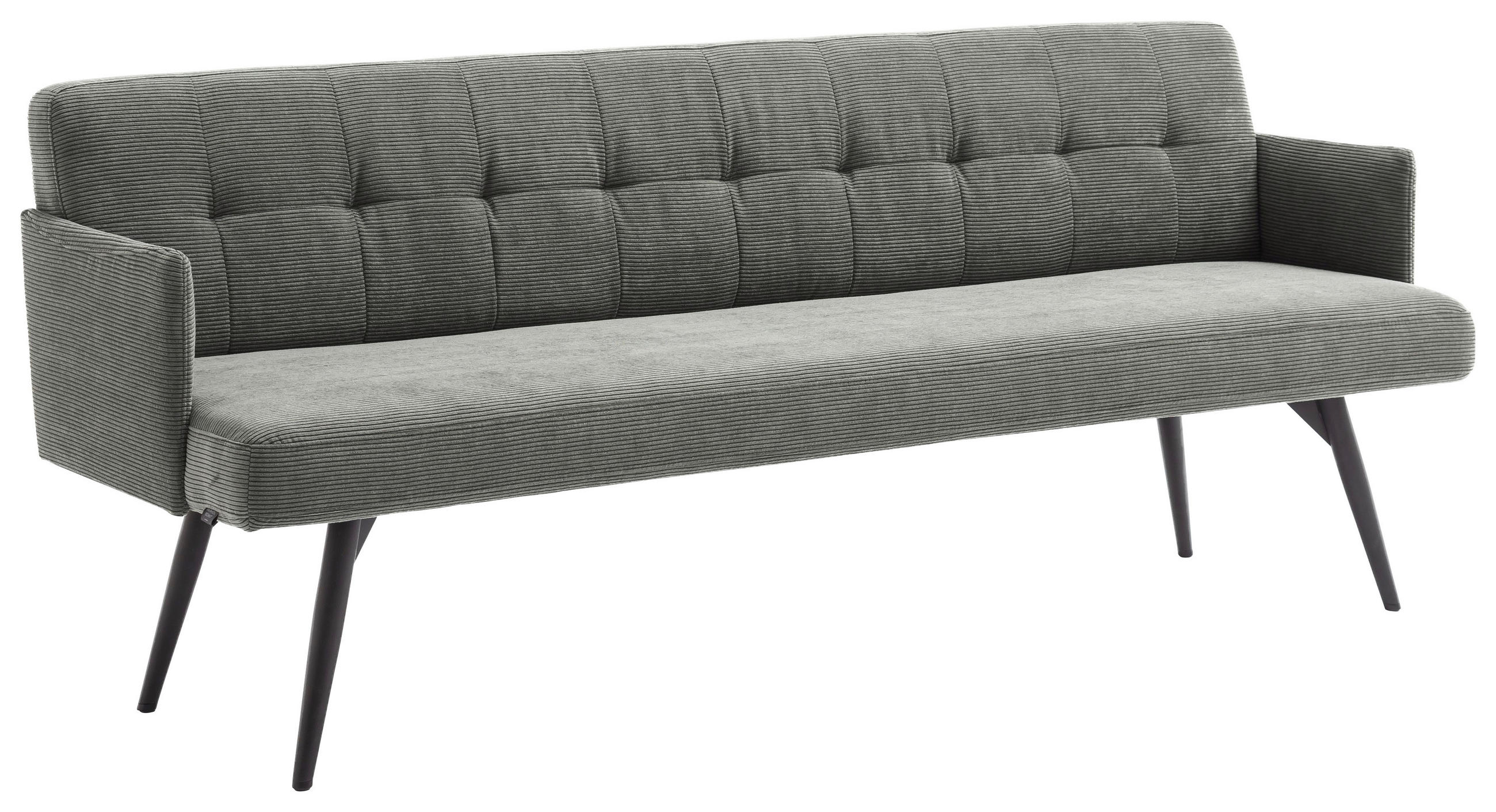 SITZBANK in Textil Anthrazit  - Anthrazit/Schwarz, Design, Textil/Metall (206/85/69cm) - Johann Jakob