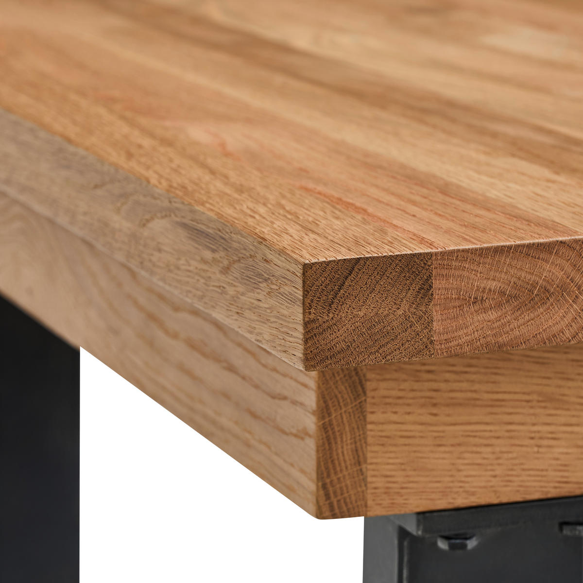 ESSTISCH Eiche Bianco rechteckig  ausziehbar  - Eiche Bianco/Schwarz, LIFESTYLE, Holz/Metall (190-240/95/75cm) - Linea Natura