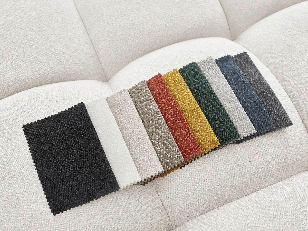 ECKSOFA Ottomane links  EVEREST Weiß Struktur  - Schwarz/Weiß, MODERN, Kunststoff/Textil (352/210cm)