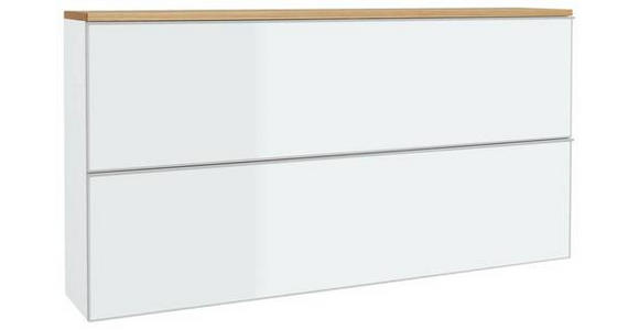 HÄNGESCHUHSCHRANK 160/83/31 cm - Eichefarben/Silberfarben, Design, Glas/Holz (160/83/31cm) - Novel