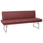SITZBANK in Metall, Textil Schwarz, Bordeaux  - Bordeaux/Schwarz, Design, Textil/Metall (195/87/65cm) - Dieter Knoll