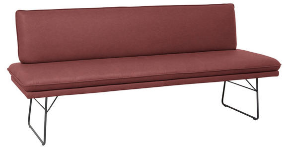 SITZBANK in Metall, Textil Schwarz, Bordeaux  - Bordeaux/Schwarz, Design, Textil/Metall (195/87/65cm) - Dieter Knoll