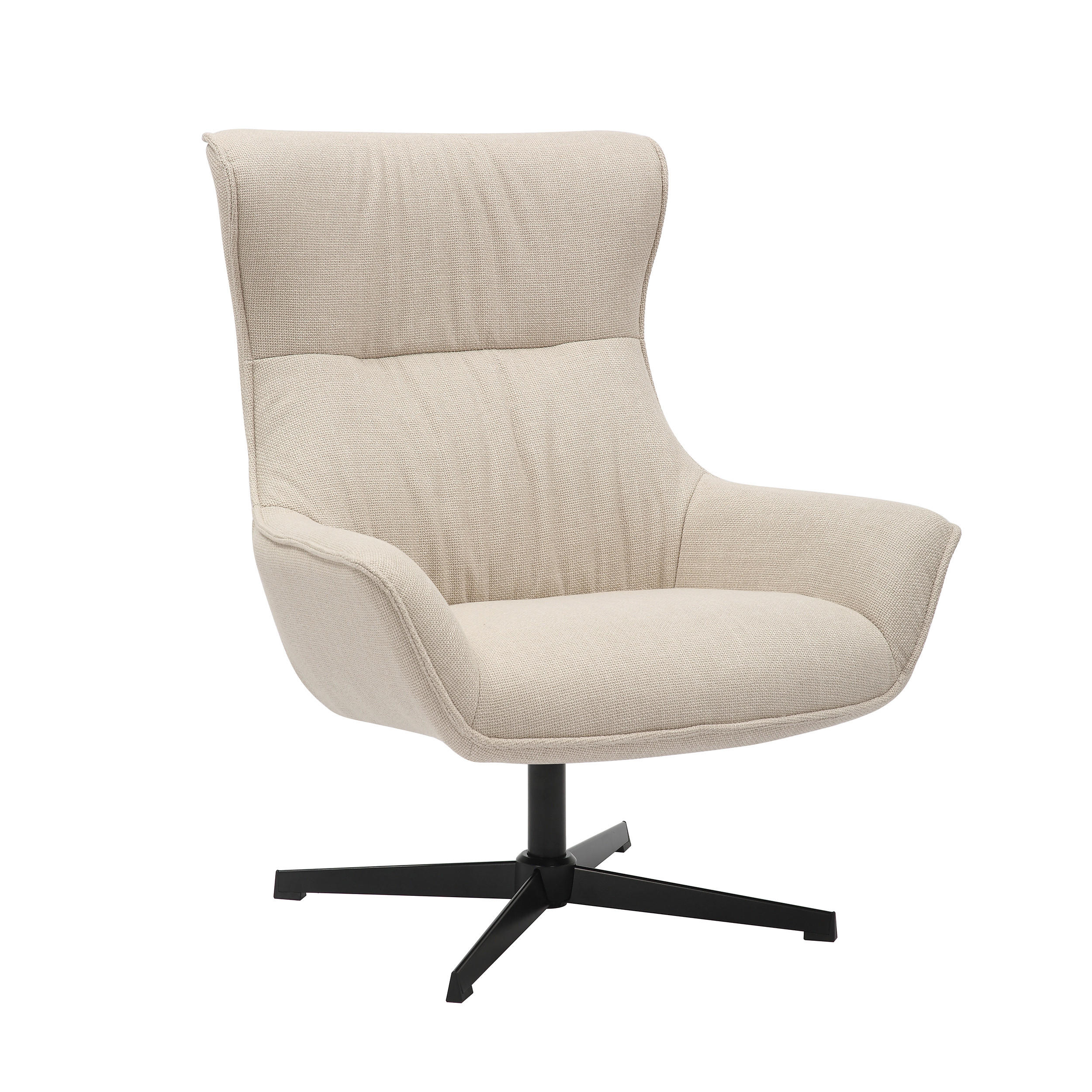SESSEL in Struktur Beige  - Beige/Schwarz, MODERN, Textil/Metall (85/103/83cm) - Livetastic