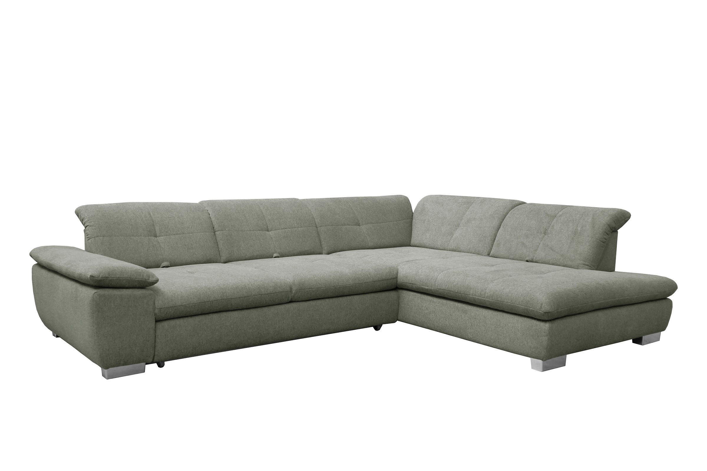SAROKGARNITÚRA textil zöld  - krómszínű/zöld, Basics, műanyag/textil (313/242cm) - Xora