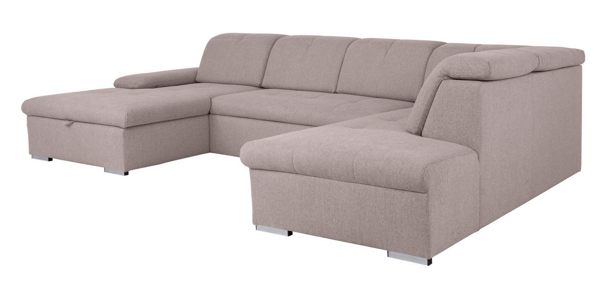 WOHNLANDSCHAFT Taupe  - Taupe/Grau, Design, Textil/Metall (173/328/215cm) - MID.YOU