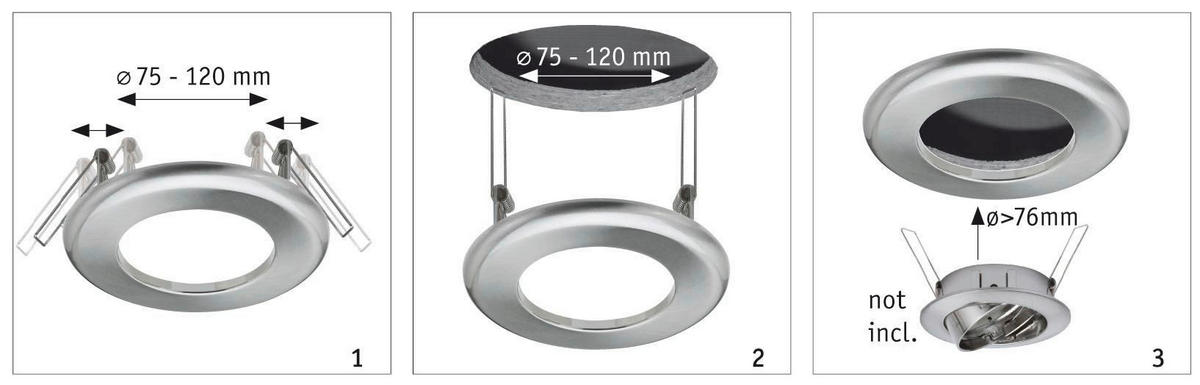 EINBAURAHMEN 13 cm  - Weiß, Basics, Metall (13cm) - Paulmann