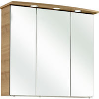 OMARA Z OGLEDALOM 75/72/20 cm  - barve kroma/barve hrasta, Konvencionalno, kovina/steklo (75/72/20cm) - Xora