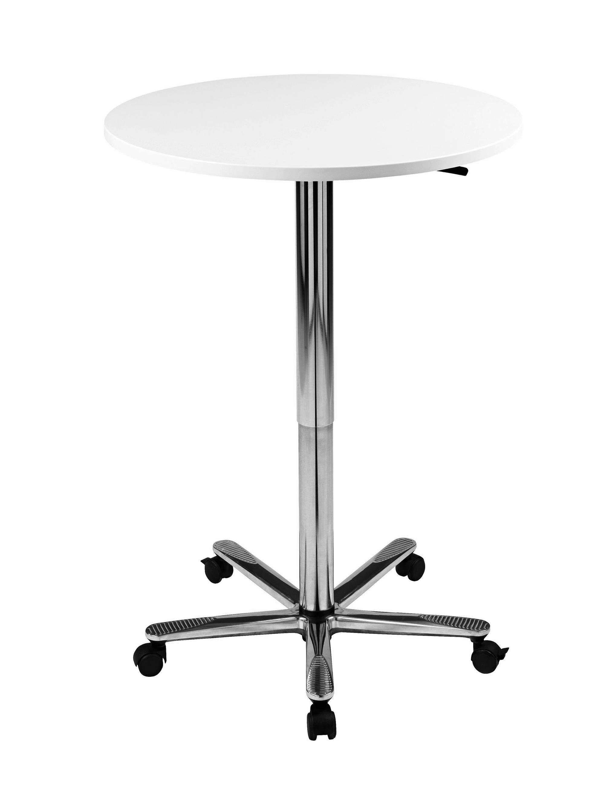 STEHTISCH 80/80/72-114 cm  - Chromfarben/Weiß, KONVENTIONELL, Holzwerkstoff/Metall (80/80/72-114cm) - Venda