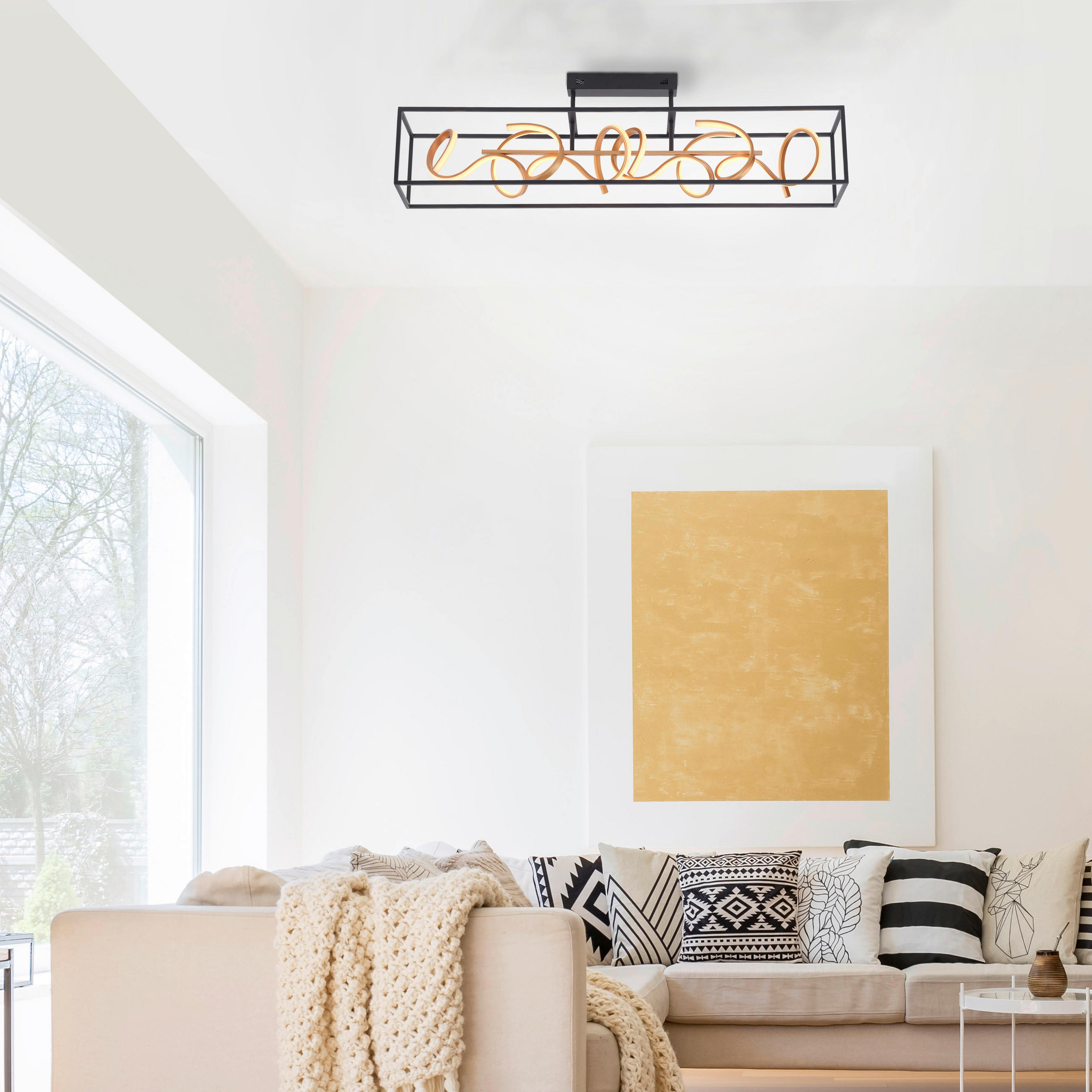 PLAFONIERĂ CU LED - negru, Design, plastic/metal (110/20/31,5cm) - Paul Neuhaus