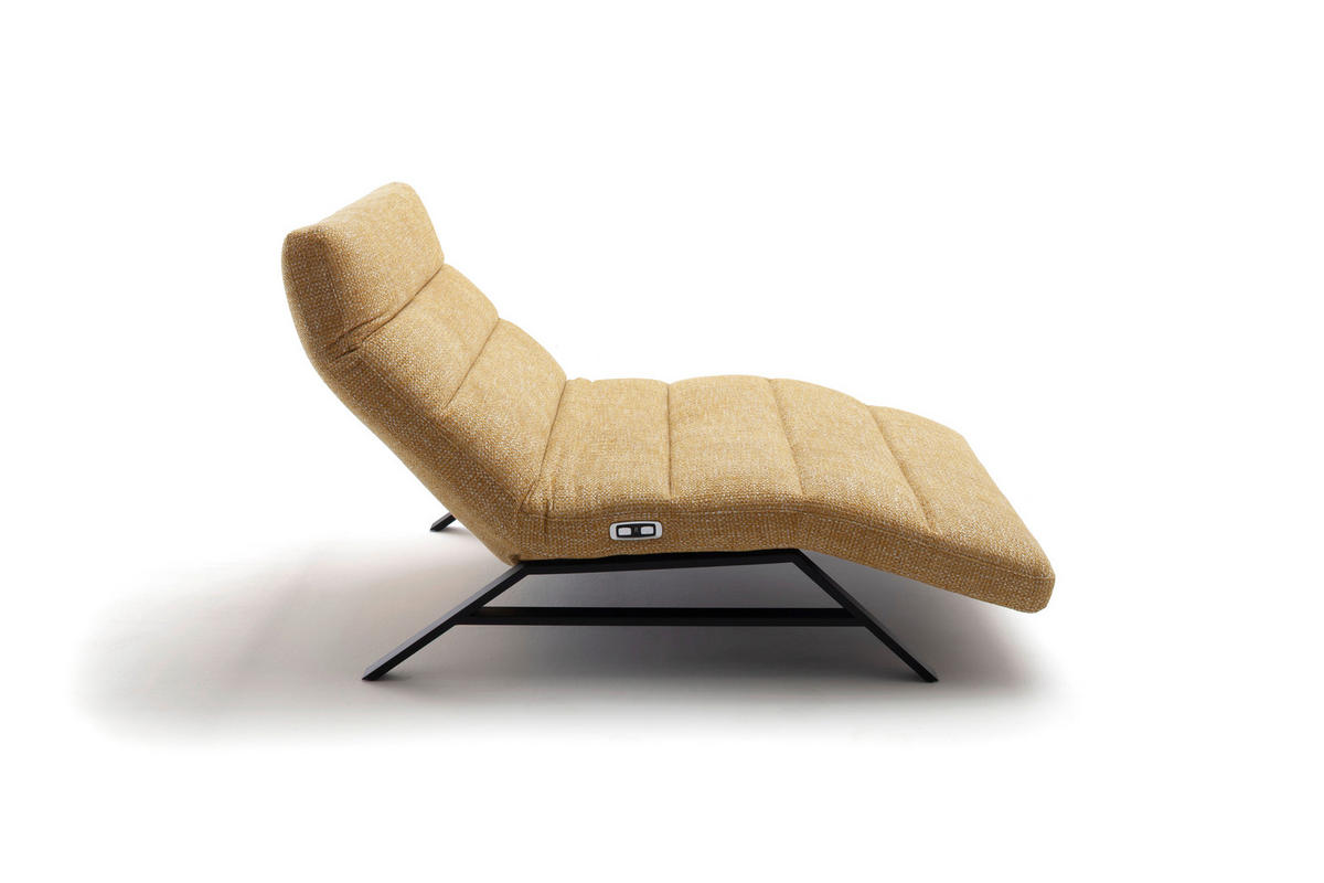 RELAXLIEGE 120/54-113/158-198 cm  in Chenille Gelb  - Gelb/Schwarz, Design, Textil/Metall (120/54-113/158-198cm) - Pure Home Lifestyle