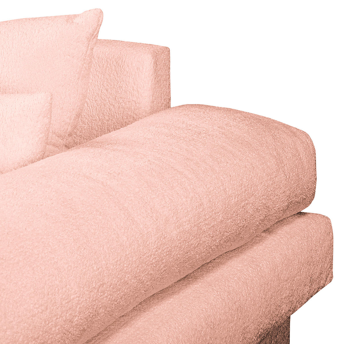 BIGSOFA in Teddystoff Rosa  - Schwarz/Rosa, Design, Kunststoff/Textil (284/94/148cm) - Livetastic