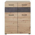GARDEROBE 6-teilig  in 282/201/40 cm  - Eiche Artisan/Grau, Design, Glas/Holzwerkstoff (282/201/40cm) - Voleo