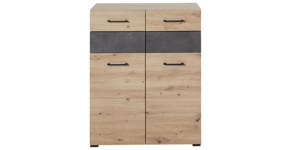 GARDEROBE 6-teilig in 282/201/40 cm - Eiche Artisan/Grau, Design, Glas/Holzwerkstoff (282/201/40cm) - Voleo