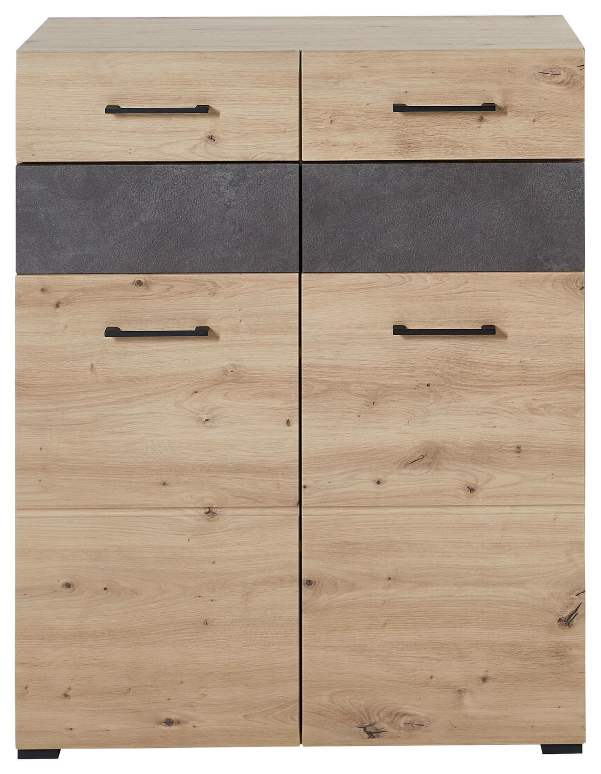 OMARA ZA ČEVLJE siva, barve hrasta - črna/siva, Design, kovina/leseni material (84/104/40cm) - Voleo